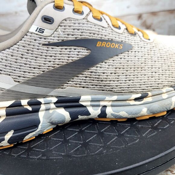 Brooks Ghost 15 Women's Size 6.5 Blanc Sunflower W Grey Athletic Running Shoes - Picture 2 of 12